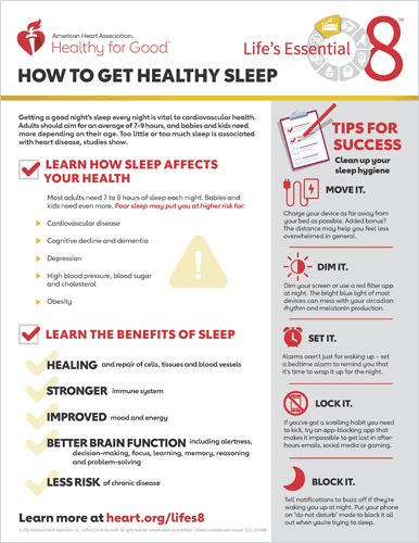 Dormir bien, Guía para una vida saludable: Salud física, Sobrevivientes