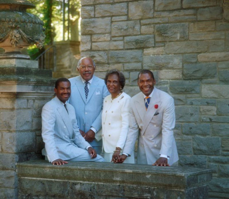 Dr. Keith Churchwell (far right) with his parents and his twin brother, Dr. Kevin Churchwell. (Photo courtesy of Dr. Keith Churchwell)