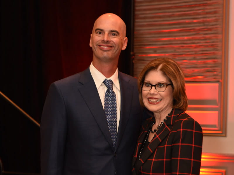 Walter Panzirer, a Trustee of The Leona M. and Harry B. Helmsley Charitable Trust, and American Heart Association CEO Nancy Brown. (Photo by the American Heart Association)