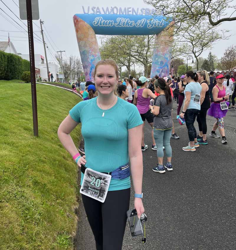 Three months after her stroke, Sarah Rood finished a half marathon in the Hamptons in New York. (Photo courtesy of Sarah Rood)