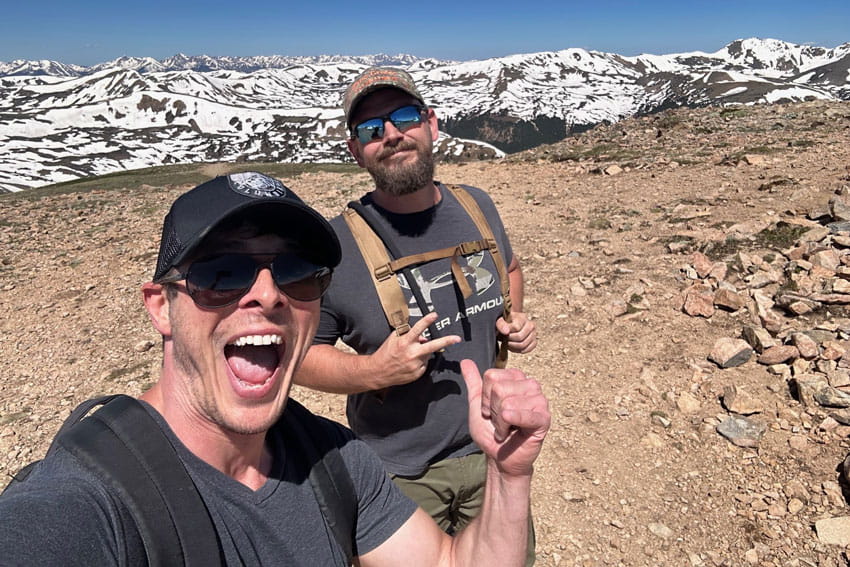 Chris and friend selfie after hiking
