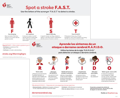 Póster Reconozca un accidente cerebrovascular con el método FAST