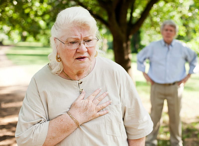 lady with chest pain