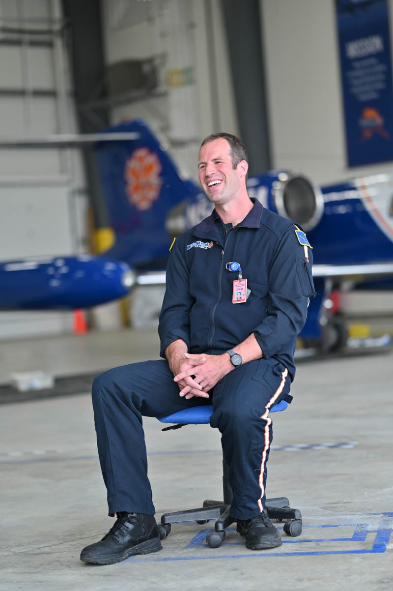 Matthew Kuhns, the son and grandson of firefighter-paramedics in Fairbanks, is a critical care nurse for an air ambulance company. (Photo by Walter Johnson Jr./American Heart Association)
