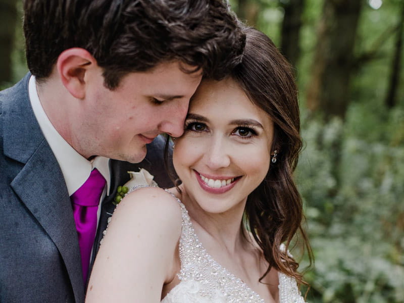 Stroke survivor Amy Deike (right) with her husband, Matthew, on their wedding day in 2016. (Photo courtesy of Amanda Basteen Photography)