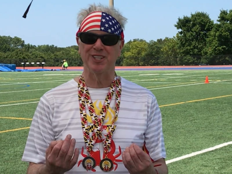 After surviving a heart attack, Dan Williams is now winning medals at the Maryland Senior Olympics for track and field. (Photo courtesy of Dan Williams)