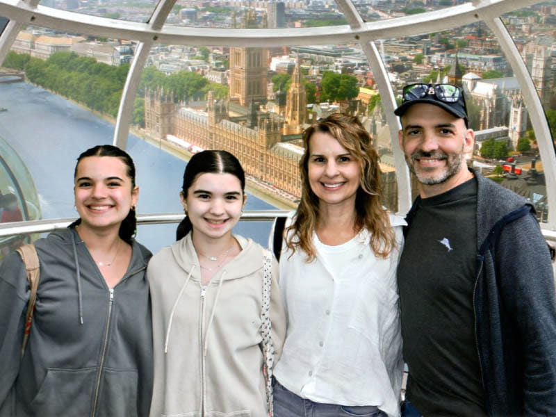 The Padron family, from left: Rebecca, Eliana, Beth and Luis – who survived a cardiac arrest at age 50. (Photo courtesy of the Padron family)