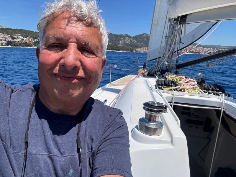 Jim Johnson sailing off the coast of Hvar Island in Croatia. (Photo courtesy of Jim Johnson)