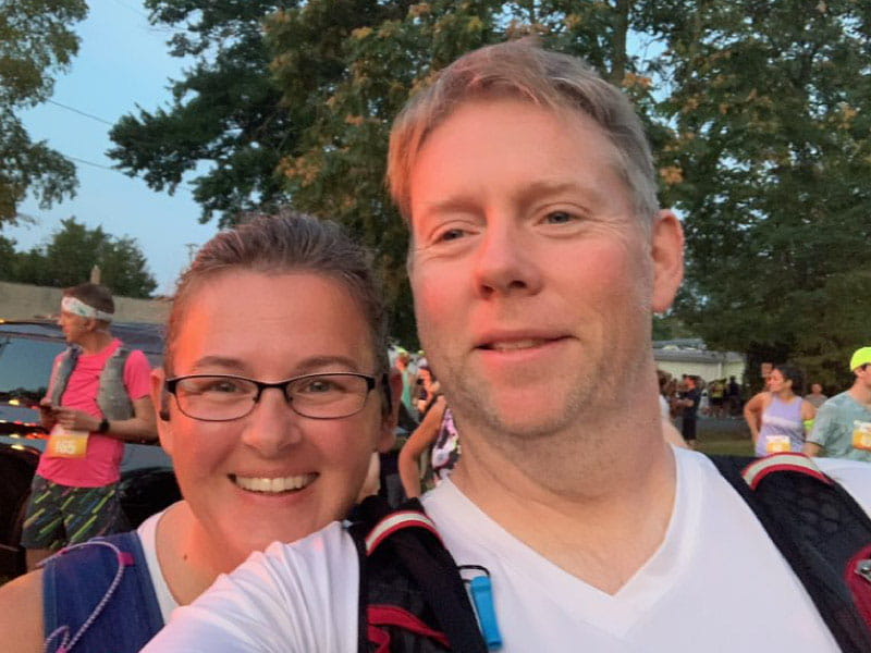 Cardiac arrest survivor and runner David Griffin (right) with his wife, Tracy. (Photo courtesy of David Griffin)