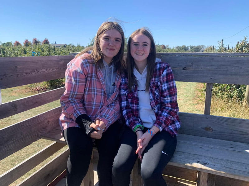 Abbie Hauler (right) with her best friend, Baleigh. (Photo courtesy of the Hauler family)