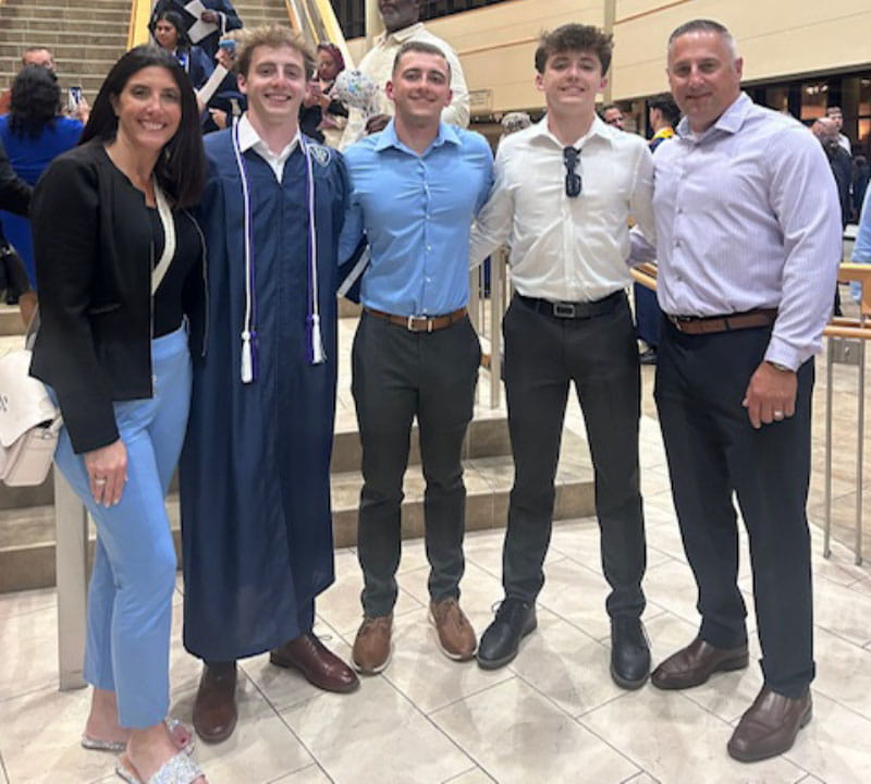 Natalie Poli with her family. From left: Natalie, Dylan, Cole, Alec and Tony. (Photo courtesy of Natalie Poli)