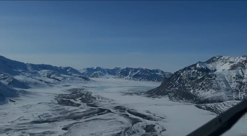 This screenshot from a dashboard camera – taken on a day with clear skies – shows how treacherous it is to fly into Anaktuvuk Pass. (Photo courtesy of LifeMed Alaska)