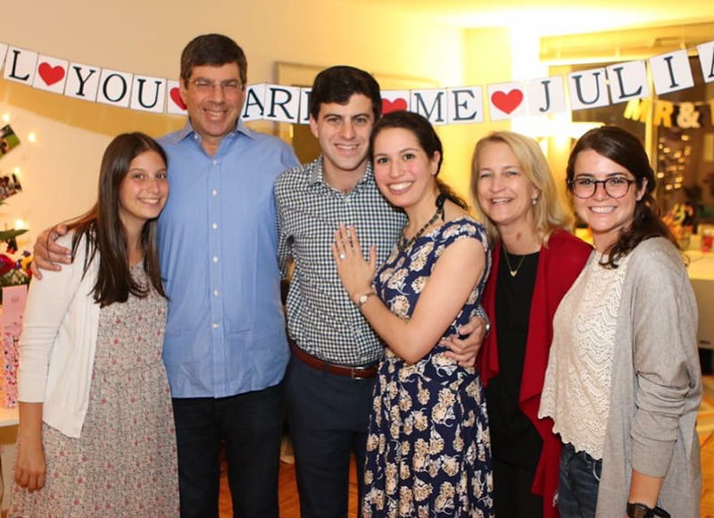 Dr. Stacey Rosen with her family, from left: Sarah, Mark, Max, Max’s wife Julia, Stacey and Rebecca. (Photo courtesy of Dr. Stacey Rosen)