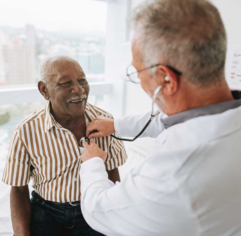Elderly man and doctor picture