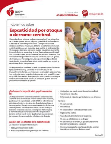 portada del recurso Hablemos sobre los ataques o derrames cerebrales: La espasticidad tras un ataque o derrame cerebral