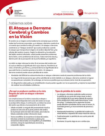 portada del recurso Hablemos sobre los ataques o derrames cerebrales y los cambios en la visión