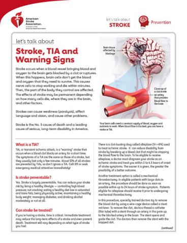 imagen en miniatura del recurso Hablemos sobre los ataques o derrames cerebrales, los AIT y los signos de alarma