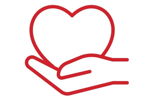 Hand holding heart icon